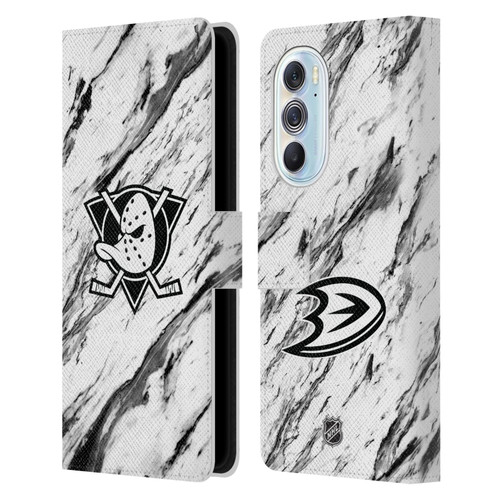 NHL Anaheim Ducks Marble Leather Book Wallet Case Cover For Motorola Edge X30