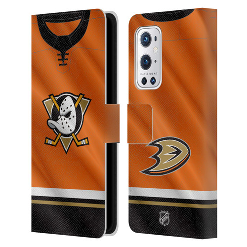 NHL Anaheim Ducks Jersey Leather Book Wallet Case Cover For OnePlus 9 Pro