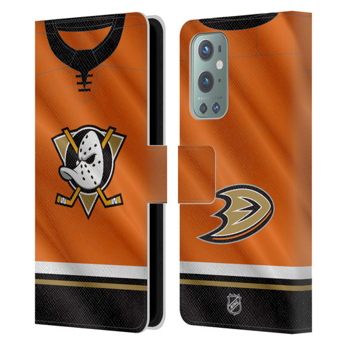 NHL Anaheim Ducks Jersey Leather Book Wallet Case Cover For OnePlus 9