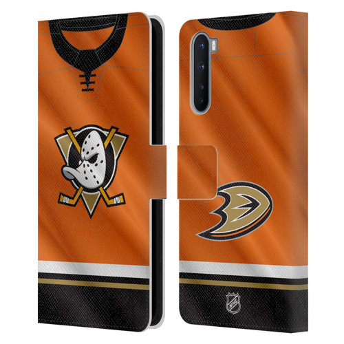 NHL Anaheim Ducks Jersey Leather Book Wallet Case Cover For OnePlus Nord 5G
