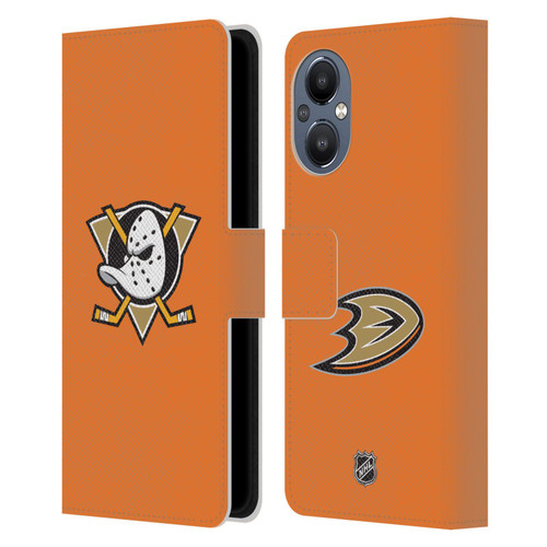 NHL Anaheim Ducks Plain Leather Book Wallet Case Cover For OnePlus Nord N20 5G NHL Anaheim Ducks Plain Leather Book Wallet Case Cover For OnePlus Nord N20 5G