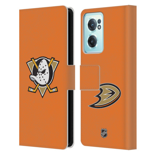 NHL Anaheim Ducks Plain Leather Book Wallet Case Cover For OnePlus Nord CE 2 5G