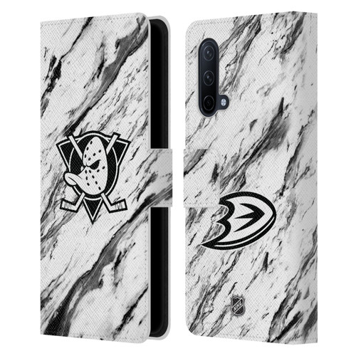 NHL Anaheim Ducks Marble Leather Book Wallet Case Cover For OnePlus Nord CE 5G