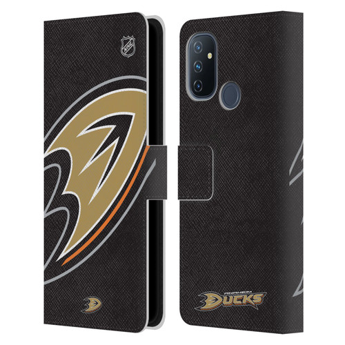 NHL Anaheim Ducks Oversized Leather Book Wallet Case Cover For OnePlus Nord N100