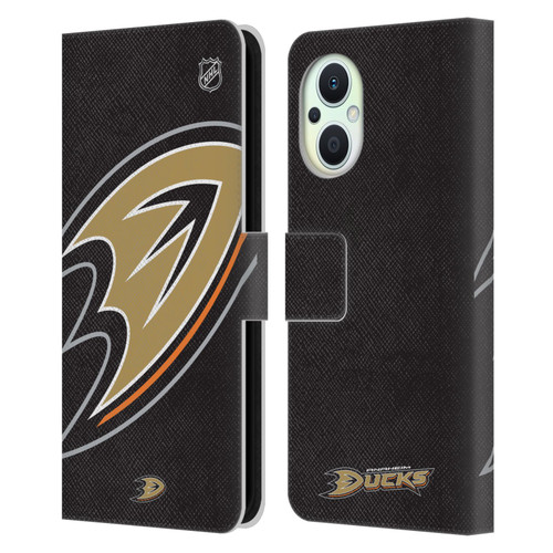 NHL Anaheim Ducks Oversized Leather Book Wallet Case Cover For OPPO Reno8 Lite