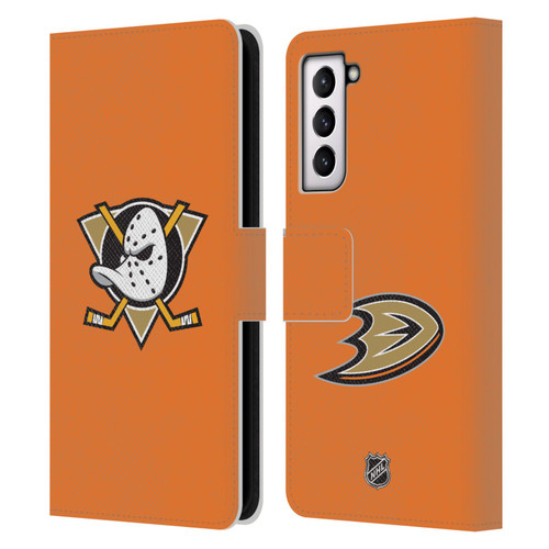 NHL Anaheim Ducks Plain Leather Book Wallet Case Cover For Samsung Galaxy S21 5G NHL Anaheim Ducks Plain Leather Book Wallet Case Cover For Samsung Galaxy S21 5G