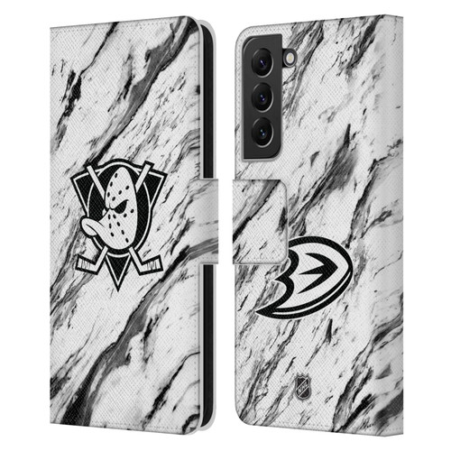 NHL Anaheim Ducks Marble Leather Book Wallet Case Cover For Samsung Galaxy S22+ 5G