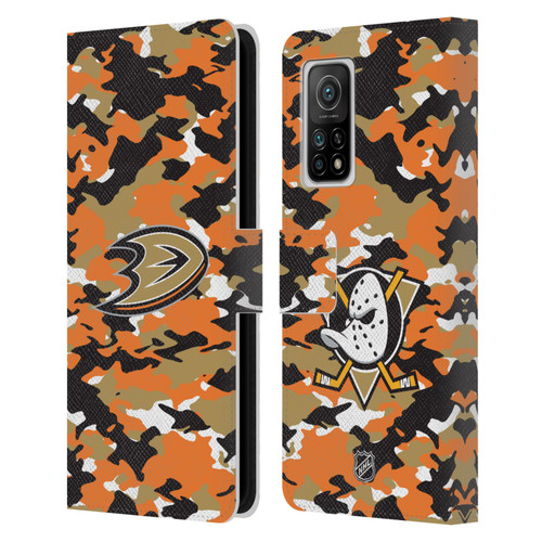 NHL Anaheim Ducks Camouflage Leather Book Wallet Case Cover For Xiaomi Mi 10T 5G