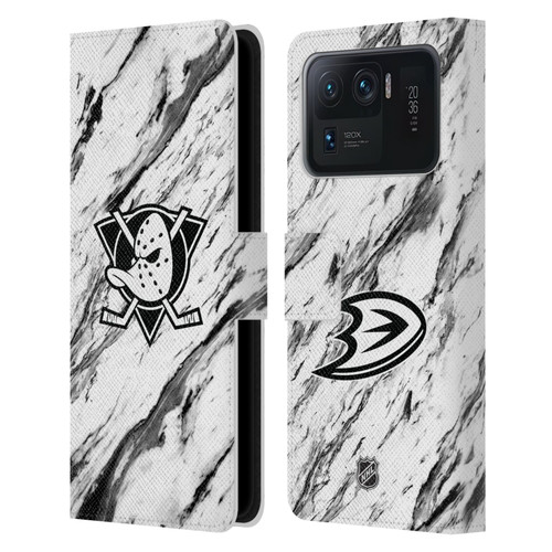 NHL Anaheim Ducks Marble Leather Book Wallet Case Cover For Xiaomi Mi 11 Ultra