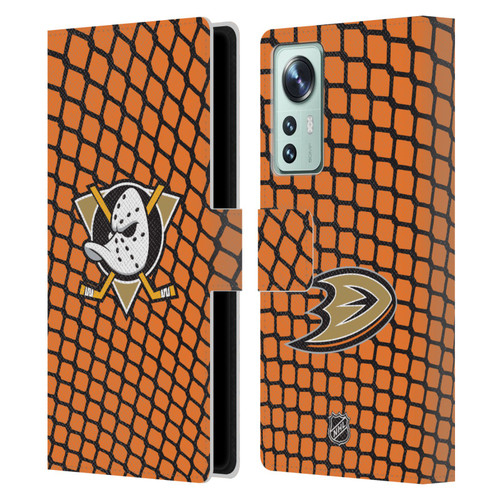 NHL Anaheim Ducks Net Pattern Leather Book Wallet Case Cover For Xiaomi 12