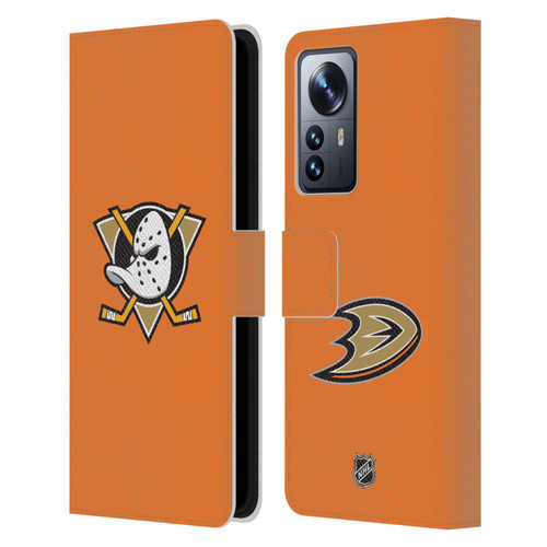 NHL Anaheim Ducks Plain Leather Book Wallet Case Cover For Xiaomi 12 Pro