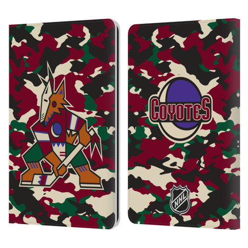 NHL Arizona Coyotes Camouflage Leather Book Wallet Case Cover For Amazon Kindle Paperwhite 1 / 2 / 3