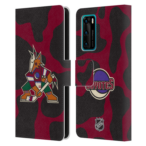 NHL Arizona Coyotes Cow Pattern Leather Book Wallet Case Cover For Huawei P40 5G