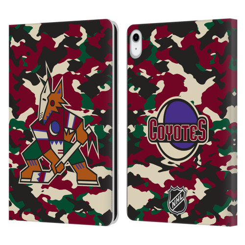 NHL Arizona Coyotes Camouflage Leather Book Wallet Case Cover For Apple iPad 10.9 (2022)