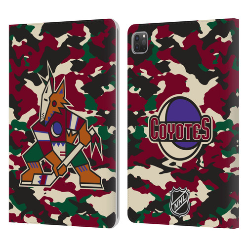NHL Arizona Coyotes Camouflage Leather Book Wallet Case Cover For Apple iPad Pro 11 2020 / 2021 / 2022