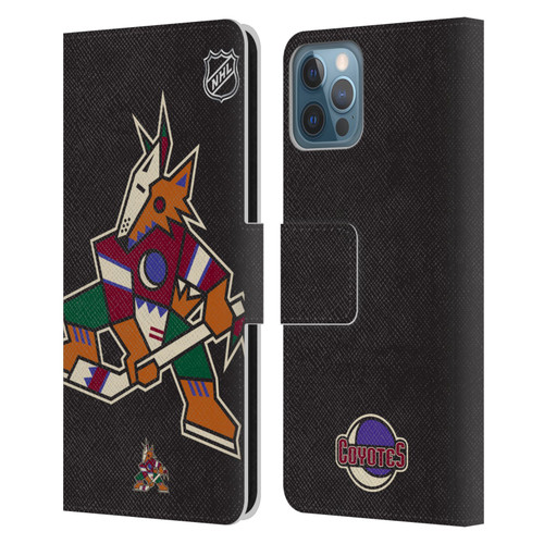 NHL Arizona Coyotes Oversized Leather Book Wallet Case Cover For Apple iPhone 12 / iPhone 12 Pro