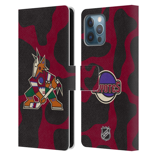 NHL Arizona Coyotes Cow Pattern Leather Book Wallet Case Cover For Apple iPhone 12 Pro Max