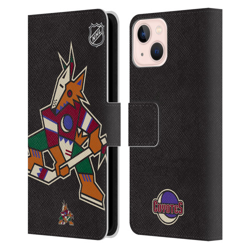NHL Arizona Coyotes Oversized Leather Book Wallet Case Cover For Apple iPhone 13