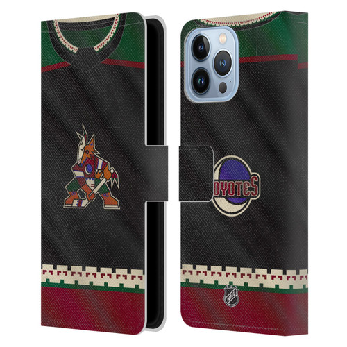 NHL Arizona Coyotes Jersey Leather Book Wallet Case Cover For Apple iPhone 13 Pro Max