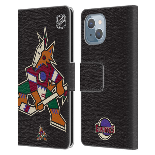 NHL Arizona Coyotes Oversized Leather Book Wallet Case Cover For Apple iPhone 14