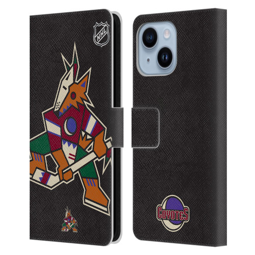 NHL Arizona Coyotes Oversized Leather Book Wallet Case Cover For Apple iPhone 14 Plus