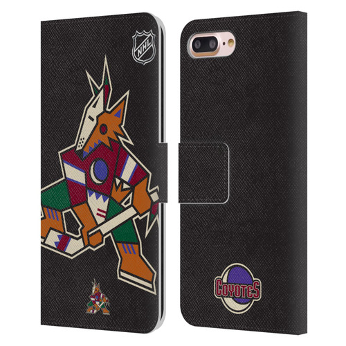 NHL Arizona Coyotes Oversized Leather Book Wallet Case Cover For Apple iPhone 7 Plus / iPhone 8 Plus