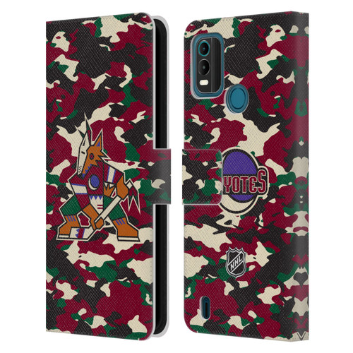 NHL Arizona Coyotes Camouflage Leather Book Wallet Case Cover For Nokia G11 Plus