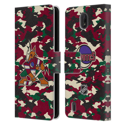 NHL Arizona Coyotes Camouflage Leather Book Wallet Case Cover For Nokia C01 Plus/C1 2nd Edition