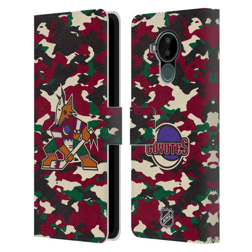 NHL Arizona Coyotes Camouflage Leather Book Wallet Case Cover For Nokia C30