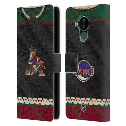 NHL Arizona Coyotes Jersey Leather Book Wallet Case Cover For Nokia C30
