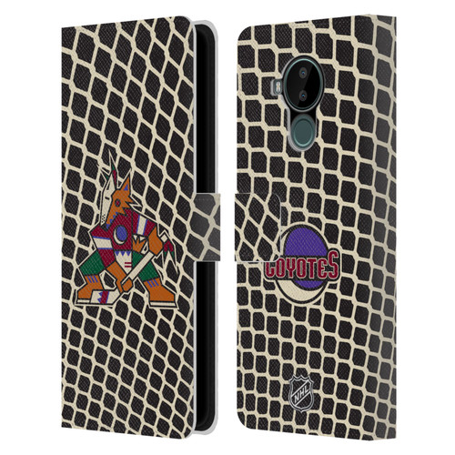 NHL Arizona Coyotes Net Pattern Leather Book Wallet Case Cover For Nokia C30