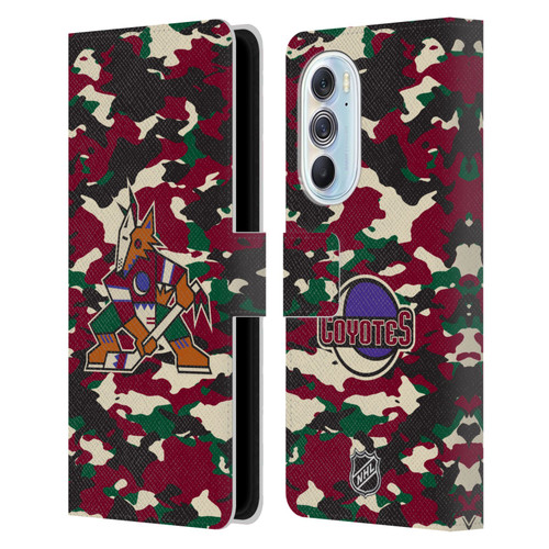 NHL Arizona Coyotes Camouflage Leather Book Wallet Case Cover For Motorola Edge X30