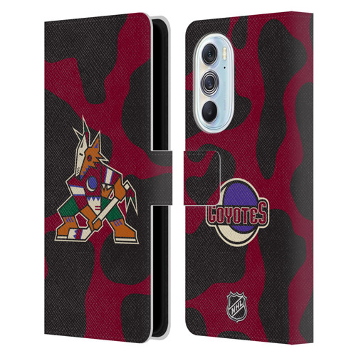 NHL Arizona Coyotes Cow Pattern Leather Book Wallet Case Cover For Motorola Edge X30