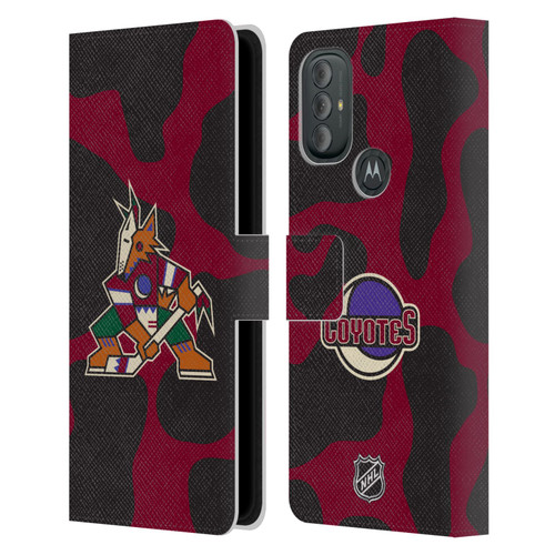 NHL Arizona Coyotes Cow Pattern Leather Book Wallet Case Cover For Motorola Moto G10 / Moto G20 / Moto G30