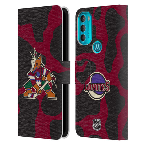 NHL Arizona Coyotes Cow Pattern Leather Book Wallet Case Cover For Motorola Moto G71 5G