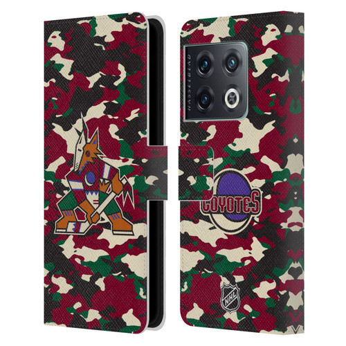 NHL Arizona Coyotes Camouflage Leather Book Wallet Case Cover For OnePlus 10 Pro