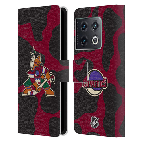 NHL Arizona Coyotes Cow Pattern Leather Book Wallet Case Cover For OnePlus 10 Pro