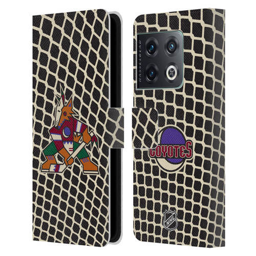 NHL Arizona Coyotes Net Pattern Leather Book Wallet Case Cover For OnePlus 10 Pro