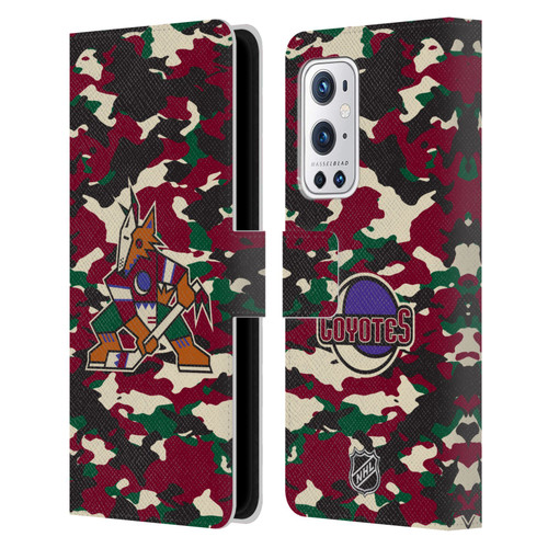 NHL Arizona Coyotes Camouflage Leather Book Wallet Case Cover For OnePlus 9 Pro