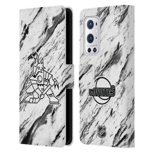 NHL Arizona Coyotes Marble Leather Book Wallet Case Cover For OnePlus 9 Pro