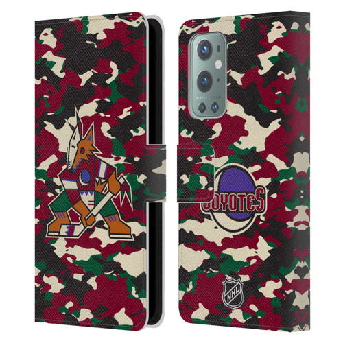 NHL Arizona Coyotes Camouflage Leather Book Wallet Case Cover For OnePlus 9