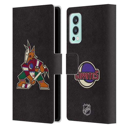 NHL Arizona Coyotes Plain Leather Book Wallet Case Cover For OnePlus Nord 2 5G