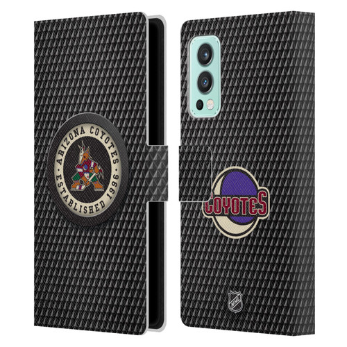 NHL Arizona Coyotes Puck Texture Leather Book Wallet Case Cover For OnePlus Nord 2 5G