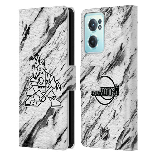 NHL Arizona Coyotes Marble Leather Book Wallet Case Cover For OnePlus Nord CE 2 5G