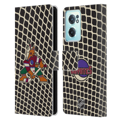 NHL Arizona Coyotes Net Pattern Leather Book Wallet Case Cover For OnePlus Nord CE 2 5G