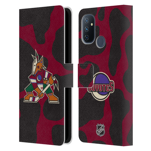 NHL Arizona Coyotes Cow Pattern Leather Book Wallet Case Cover For OnePlus Nord N100