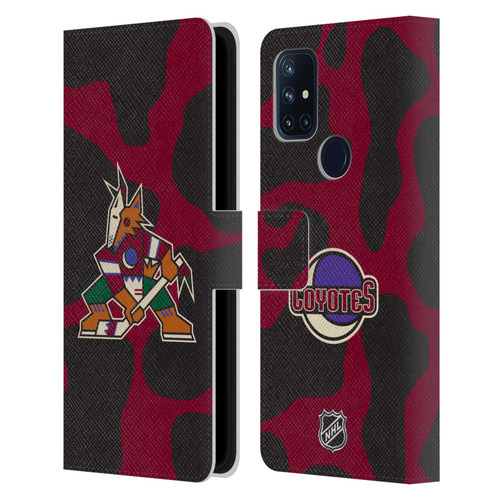 NHL Arizona Coyotes Cow Pattern Leather Book Wallet Case Cover For OnePlus Nord N10 5G