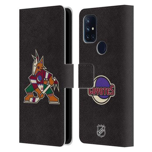 NHL Arizona Coyotes Plain Leather Book Wallet Case Cover For OnePlus Nord N10 5G