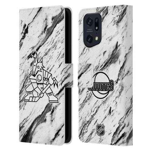NHL Arizona Coyotes Marble Leather Book Wallet Case Cover For OPPO Find X5