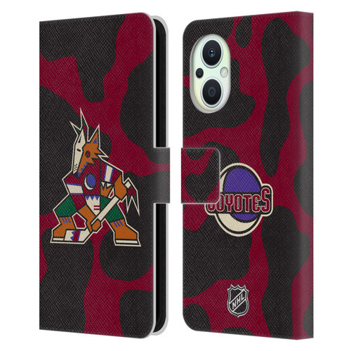 NHL Arizona Coyotes Cow Pattern Leather Book Wallet Case Cover For OPPO Reno8 Lite